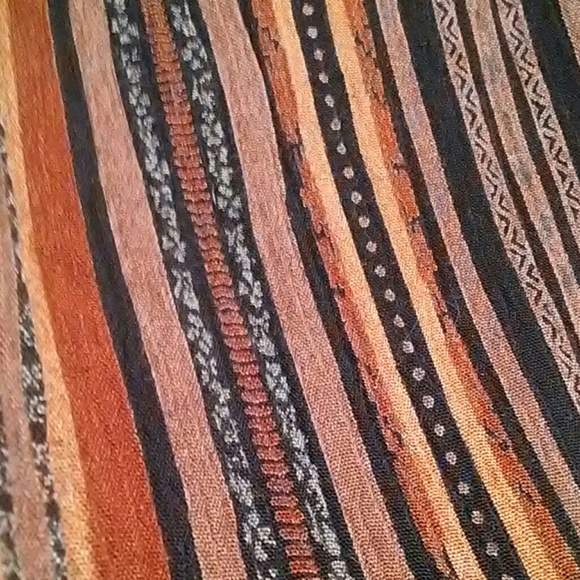 Size 12 Pant Suit, rust/black/tan striped pants - Picture 5 of 7